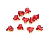 ANKROYU Pierres de cristal d'imitation en forme de cœur, verre rouge, perles artisanales pour bijoux, vêtements et décorations de mariage, 12x13mm, paquet de 10 pièces
