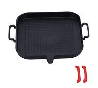 ANKROYU Plaque de gril à barbecue plaque à pâtisserie antiadhésive outil de cuisson à barbecue portable conception inclinée pour une double couche saine alliage d'aluminium épais p (Plateau de