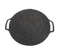 ANKROYU Plaque de grill barbecue coréen non bâton rond barbecue panoramique lourd en aluminium alliage teppanyaki simple pour la cuisine de la cuisine à la maison (Type universel 36cm)