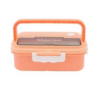 ANKROYU Plastic 3 Compartment Lunch Box 1000ml Microwave Safe Box With Handle For Kids Adults Students Office Worker School Picnic Lightweight Stylish Food Grade Container (Rose)
