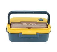 ANKROYU Plastic 3 Compartment Lunch Box 1000ml Microwave Safe Box With Handle For Kids Adults Students Office Worker School Picnic Lightweight Stylish Food Grade Container (Bleu élégant)