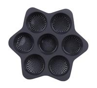 ANKROYU Plat de cuisson antiadhésif en silicone à 7 cavités pour chignon à hamburger, lavable au lave-vaisselle, résistant à la chaleur pour hamburgers, crêpes, gâteaux, desserts p (Grise)