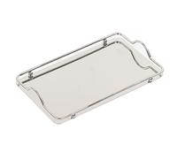 ANKROYU Plateau de Service en Acier Inoxydable, Grand Plateau Rectangulaire avec Poignée, Plateaux Commerciaux à Usage Domestique, Plateau pour Café Tasses à Eau Fruits
