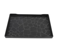 ANKROYU Plateau de service rectangulaire en plastique, grand plateau de fête réutilisable pour service à thé, desserts aux fruits, service alimentaire, robuste, léger, incassable, (Noire)