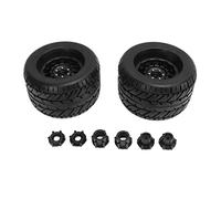 ANKROYU Pneus de camion RC, roues hexagonales en caoutchouc, hautes performances, durables, tout-terrain, avec coupleurs, texture bosselée, design épais pour Truck Traxxas HPI 1/ (Hub de Type B)