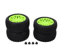 ANKROYU Pneus de voiture RC Off Road High Grip 1/10 Échelle ronde Pneus de goujon pour axial hsp traxxas hpi rc voitures 4 pcs en caoutchouc roues en plastique (Vert)