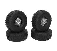 ANKROYU Pneus et roues 1,9 pouce pour crawler RC : 4 pneus en caoutchouc haute performance avec moyeux en alliage d'aluminium pour voitures RC tout-terrain SCX10 à l'échelle 1/10. (Argent)