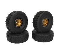 ANKROYU Pneus et roues 1,9 pouce pour crawler RC : 4 pneus en caoutchouc haute performance avec moyeux en alliage d'aluminium pour voitures RC tout-terrain SCX10 à l'échelle 1/10. (Ou)