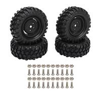 ANKROYU Pneus RC Car Pneus de roue en caoutchouc de 96 mm Ensemble de remplacement de surface non glissée durable Absorption de choc de poignée améliorée pour le véhicule hors rout (Noir)