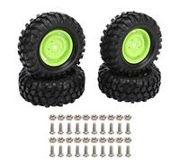 ANKROYU Pneus RC Car Pneus de roue en caoutchouc de 96 mm Ensemble de remplacement de surface non glissée durable Absorption de choc de poignée améliorée pour le véhicule hors rout (Vert)