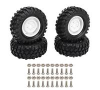 ANKROYU Pneus RC Car Pneus de roue en caoutchouc de 96 mm Ensemble de remplacement de surface non glissée durable Absorption de choc de poignée améliorée pour le véhicule hors rout (Blanc)