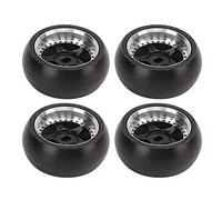 ANKROYU Pneus RC Drift 4 pièces en alliage d'aluminium brillant, roues à amorti solide pour voitures RC 1/28 K969 K989 P929 MINI Z MINI D Mini Q durables et résistants à l'usure (Noir)