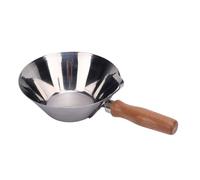 ANKROYU Poêle à boue professionnelle en acier inoxydable avec poignée en bois, bol à plâtre robuste pour les travaux de construction en maçonnerie, plateau de mélange durable antir