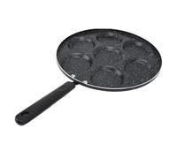 ANKROYU Poêle à œufs ronde antiadhésive en fer raffiné avec manche en bois pour œufs au plat et cuisine à la maison, essentielle, durable, légère