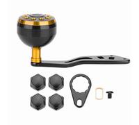 ANKROYU Poignée de Moulinet de pêche Bouton CNC Pièces de Rechange Construction en métal avec raccords pour moulinets de Marques A D S Facile à Installer 3 Couleurs Noir Or Bleu Ro (38mm Black Gold