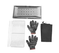 ANKROYU Portable Stainless Steel Camping Smoker BBQ Grill Collapsible Charcoal Grill for Outdoor Picnics Camping and Backyard Parties