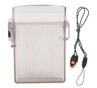 ANKROYU Porte-badge d'identité avec lanière de sifflet, étui en plastique transparent pour cartes d'identité, cartes de crédit, cartes clés, activités de plein air, voyage, matéria (Noir Transparent)