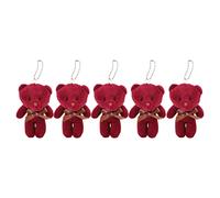 ANKROYU Porte-clés Ours en Peluche Doux, Mini Ours en Peluche, Pendentif pour Sacs, clés, Cadeaux, 5 pièces, 12 cm, Coton, Acier Inoxydable, Adorable poupée Ours, décorations pour