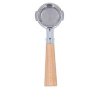 ANKROYU Porte-filtre à café professionnel sans fond, 58 mm, filtre à expresso avec écran monocouche et poignée en bois, compatible avec les machines à café commerciales domestiques (Bois de hêtre de