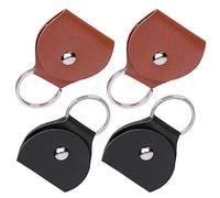 ANKROYU Porte-médiators Porte-clés, étui en Cuir pour 4 médiators, boîte de Rangement Portable à Suspendre pour Musiciens et Voyageurs, Accessoire Noir et Marron