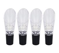 ANKROYU Premium Wine Aerator Pourer Set 4PCS Eco Friendly Decanter Spout Instant Oxygenation Tool for Red White Wine Enhances Flavor for Home Parties Gifts Durable PC Material (Argent)