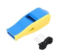 ANKROYU Professionnel Sport Arbitre Sifflet ABS Résine Haute Fréquence Fort Son Clair Football Basket-Ball Volley-Ball Jeux Match Officiel Durable Léger Réglable Sangle de Cou 30g (Jaune Bleu)