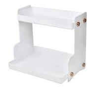 ANKROYU Rack de Stockage de Bureau Double Couche de Grande capacité d'organisateur cosmétique étagère de Fer étude de Bureau décor à 2 Niveaux (Blanc)