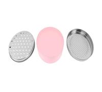 ANKROYU Râpe à fromage en acier inoxydable avec récipient, râpe double face pour la cuisine, broyeur d'aliments avec rangement 17x12x7 cm (Rose)