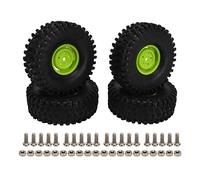 ANKROYU RC Jeu de roues 1.9 pouces de 120mm de diamètre des pneus en plastique pour 1/10 échelle RC voiture hors route durable en caoutchouc et plastique 4PCS Pack (Vert)