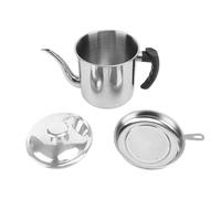 ANKROYU Récipient à graisse en acier inoxydable avec passoire 1,4 l, stockage d'huile de grande capacité pour la cuisine et la friture à domicile