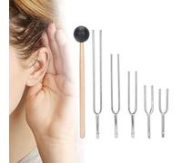 ANKROYU Réglage de fourchettes, ensemble de 5 fourchettes de réglage standard avec marteau et sac de rangement, fourchette de réglage en alliage d'aluminium, ensemble d'outils de thérapie de guérison