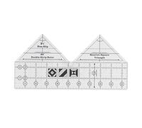 ANKROYU Règle de couture à 90 degrés en acrylique triangulaire transparent double strip souverain pour la courtepointe et la conception du vêtement 12,9 x 26,7 cm 1 pcs