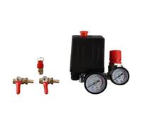 ANKROYU Régulateur de soupape de commande de pressostat de compresseur d'air Construction en acier inoxydable en laiton robuste 0 180PSI réglable avec manomètre Kit d'installation