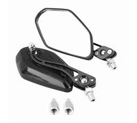 ANKROYU Rétroviseurs de moto Rétroviseurs latéraux en alliage d'aluminium Ajustement universel pour scooters vélos avec vis de 8 mm 10 mm Coque en plastique dur de haute qualité Co (Noire)