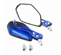 ANKROYU Rétroviseurs de moto Rétroviseurs latéraux en alliage d'aluminium Ajustement universel pour scooters vélos avec vis de 8 mm 10 mm Coque en plastique dur de haute qualité Co (Bleue)