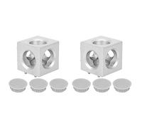 ANKROYU Right Angle Connection Block Zinc Alloy with Nylon Cover for 3030 Aluminum Profile 2Way 3Way Durable Lightweight Easy to Install Professional Design Compact Structure for D (3 voies)