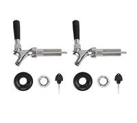 ANKROYU Robinet de bière en acier en acier inoxydable 2 Ensemble avec 12 accessoires de qualité supérieure 4 1/8 pouce Shank G1 / 2 Filet pour la maison Bar cuisine Commercial Util