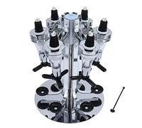 ANKROYU Rotary Bottle Stand Drinks Optics Dispentier Premium Steel Bar Botler pour liqueur Wine Spirits Storage et DISPOSSION POUR LES HOME RESTAURANTS PARTIES Silver Black 24 x 3