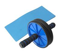 ANKROYU Roue abdominale professionnelle 18 cm, double rouleau en éponge, équipement d'exercice abdominal pour entraînement de gymnastique à domicile, matériau PP bleu 548 g