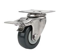 ANKROYU Roue universelle de frein, roulette pivotante robuste en polypropylène de 4 pouces avec support en acier inoxydable, roulement silencieux pour chariots, palettes, équipemen