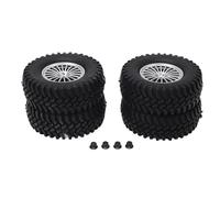 ANKROYU Roues de pneus RC hors route 1/10 pneus en caoutchouc avec centres en plastique argenté Remplacement des performances de poignée haute pour les voitures axiales hsp traxxa