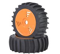 ANKROYU Roues et pneus de voiture RC à l'échelle 1/8 Pneus en caoutchouc robustes avec jantes ABS Bashing hors route haute performance pour TeamLosi VRX HPI Kyosho Carson Hobao Bu (Orange)
