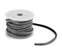 ANKROYU Rouleau de chaîne en cristal scintillant, 5 mètres, ruban de garniture en de qualité supérieure pour bricolage, chaussures habillées, décoration de sac à main, accessoire (Noir)