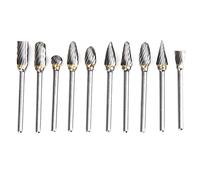 ANKROYU Router Bit Set 10pcs High Precision Engraving Cutter with Double Slots for Woodworking Metal Engraving Tungsten Steel Carbide Rotation File (Boîte transparente à texture unique)
