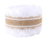 ANKROYU Ruban de jute naturel en dentelle, respirant, antibactérien, décoratif, pour la maison, décoration de mariage, rouleau de 5 m, couleur jute