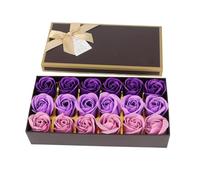 ANKROYU Savon de luxe à la rose fait à la main, romantique violet dégradé en forme de rose, coffret cadeau pour la Saint-Valentin, la fête des mères, Noël, un anniversaire de maria