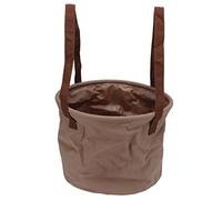 ANKROYU Seau Pliable, résistant à l'usure, Peu encombrant, Portable, Pliable, pour Camping en Plein air, Voyage, Tissu en Maille PVC Durable, capacité de 15 L à 20 L (15L Khaki)