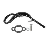 ANKROYU Silencieux d'échappement en acier inoxydable, accessoire de moteur professionnel, réduction du bruit, durable pour moto à deux temps 50cc, 60cc, 80cc, noir/argent, 44 x 36