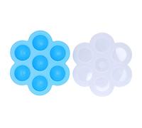 ANKROYU Silicone Food Container Flexible 7 Boîte de rangement d'aliments de grille avec couvercle pour congélation de la nourriture pour bébé bleu 21x5cm