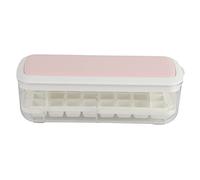 ANKROYU Silicone Ice Cube Mold BPA Square Ice Tray with Lid Press Plate Easy Release 24 Ice Cubes for Whiskey Cocktails Juices Home Bar Kitchen ABS PP PET Material 28x12.5x9cm (Rose)